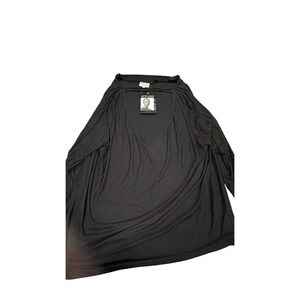 ATTITUDES by Renee Black Sheer Open Front Long‎ Sleeve Duster Cardigan 3X